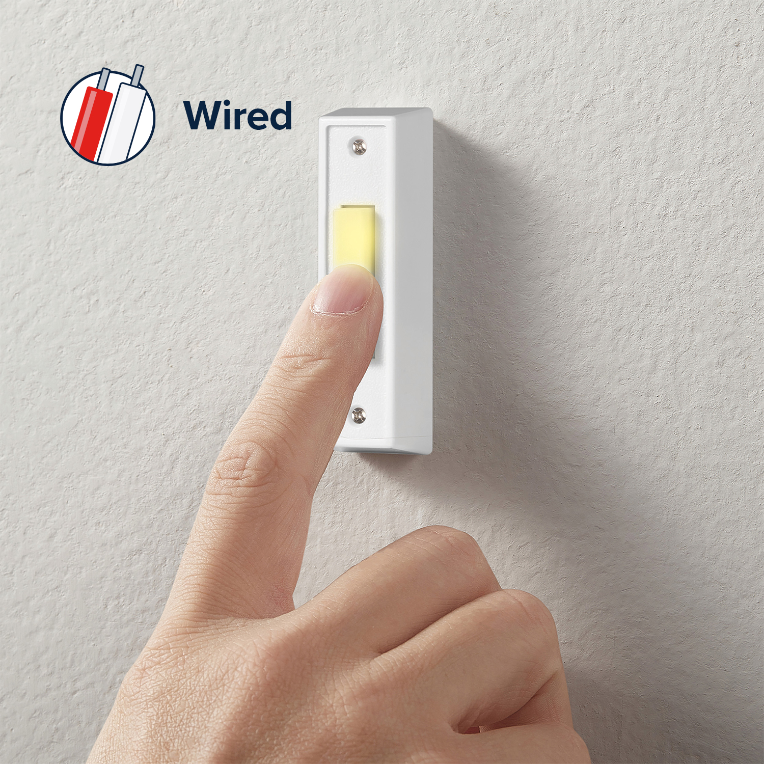 Heath Zenith Heath Zenith White Plastic Wired Lighted Push Doorbell Button