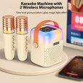 thumbnail image 2 of Karaoke Machine with 2 Wireless Microphones BT Microphone and Speaker KTV Set with RGB Light Effects 3D Surround Sound Rechargeable Handheld Mic Portable Karaoke System for Home Party Outdoor, 2 of 9