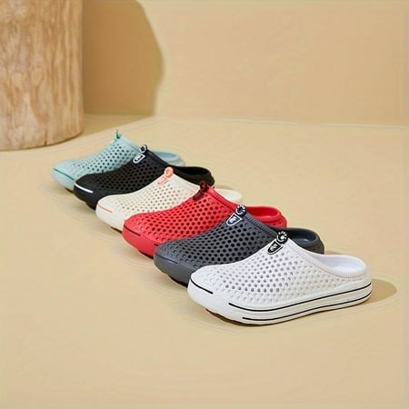 

SHYWJJ Outdoor Garden Shoes， Men s Slides Slip-on Closed Toe Sandals Soft Sole Walking Shoes Beach Sandals