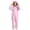 Pink, variant on Kids Hooded Onesie Fleece Footed Jumpsuit with Bear Ears, Full Zip One Piece Cozy Sherpa Loungewear for Boys Girls, Blue 8Y