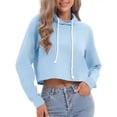 thumbnail image 1 of Sudadera Ombliguera Crop Top Con Capucha De Moda Y Sencillo, 1 of 7
