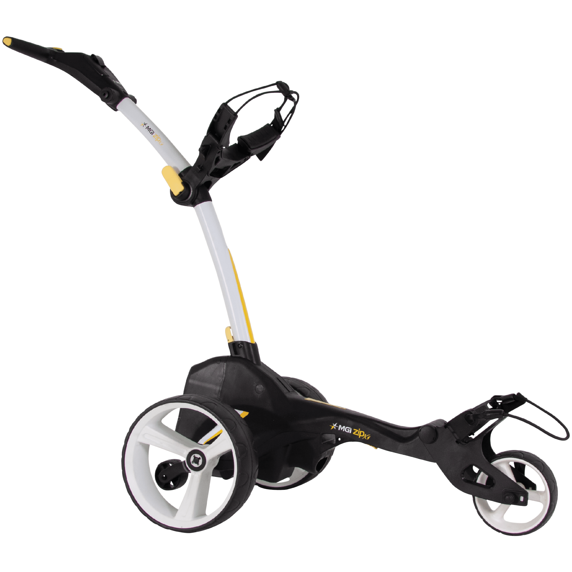 MGI Zip X1 Electric Golf Push Cart Swivel Wheel Caddie with Accessories