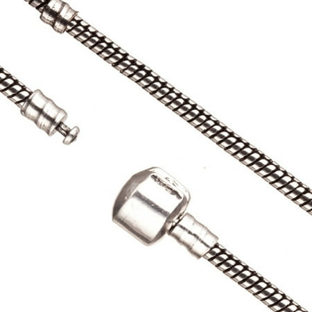Large Hole Bead Chain (European Style) Antique-Silver Plated 2.7mm Snake 7 Inch Sold per pkg of 1