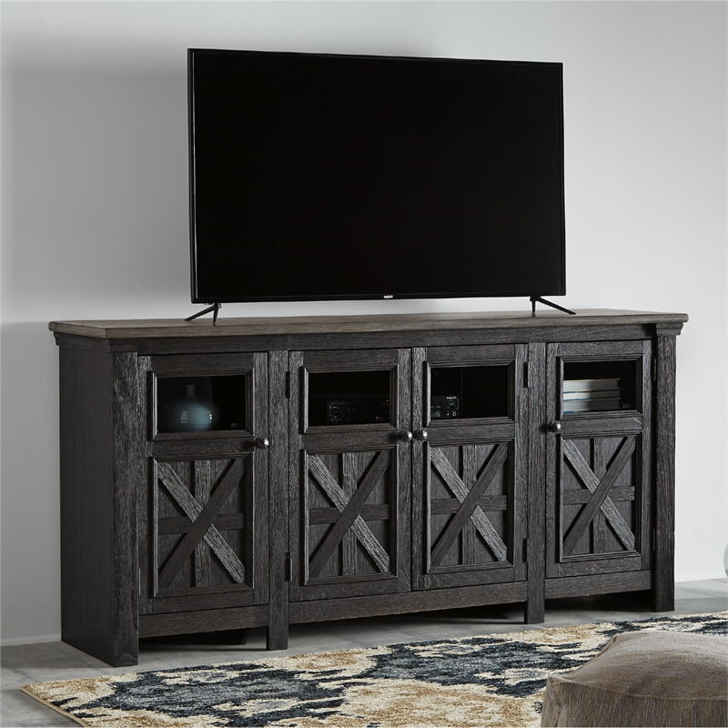 Signature Design by Ashley Tyler Creek 74"" TV Stand in Black and Gray