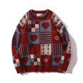 thumbnail image 2 of Suéter rojo de nicho de amor de invierno, vestido de pareja, abrigo de estilo perezoso, suéter de cera suave de gran tamaño para hombre, 2 of 5