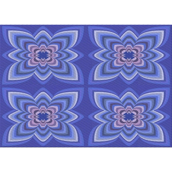 Ahgly Company Machine Washable Indoor Rectangle Transitional Sky Blue Area Rugs, 5' x 7'