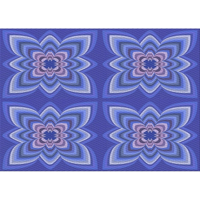 Ahgly Tapis Rectangulaire Lavable en Machine Intérieur Transitionnel Bleu Ciel, 5 Pieds x 7 Pieds
