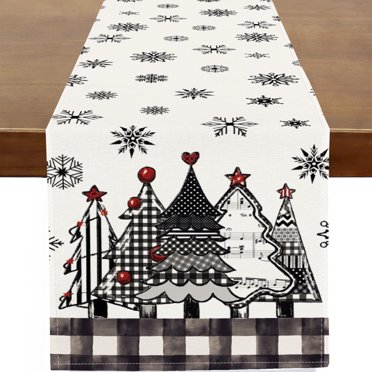 ROLOSI Merry Christmas Table Runner Seasonal Winter Holiday...