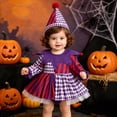thumbnail image 5 of OJSFQUFP Halloween Outfit Infant Baby Girl Halloween Clown Cos Long Sleeve Romper Dress with Hat Toddler Trick Or Treat Outfit 0-18M, 5 of 5