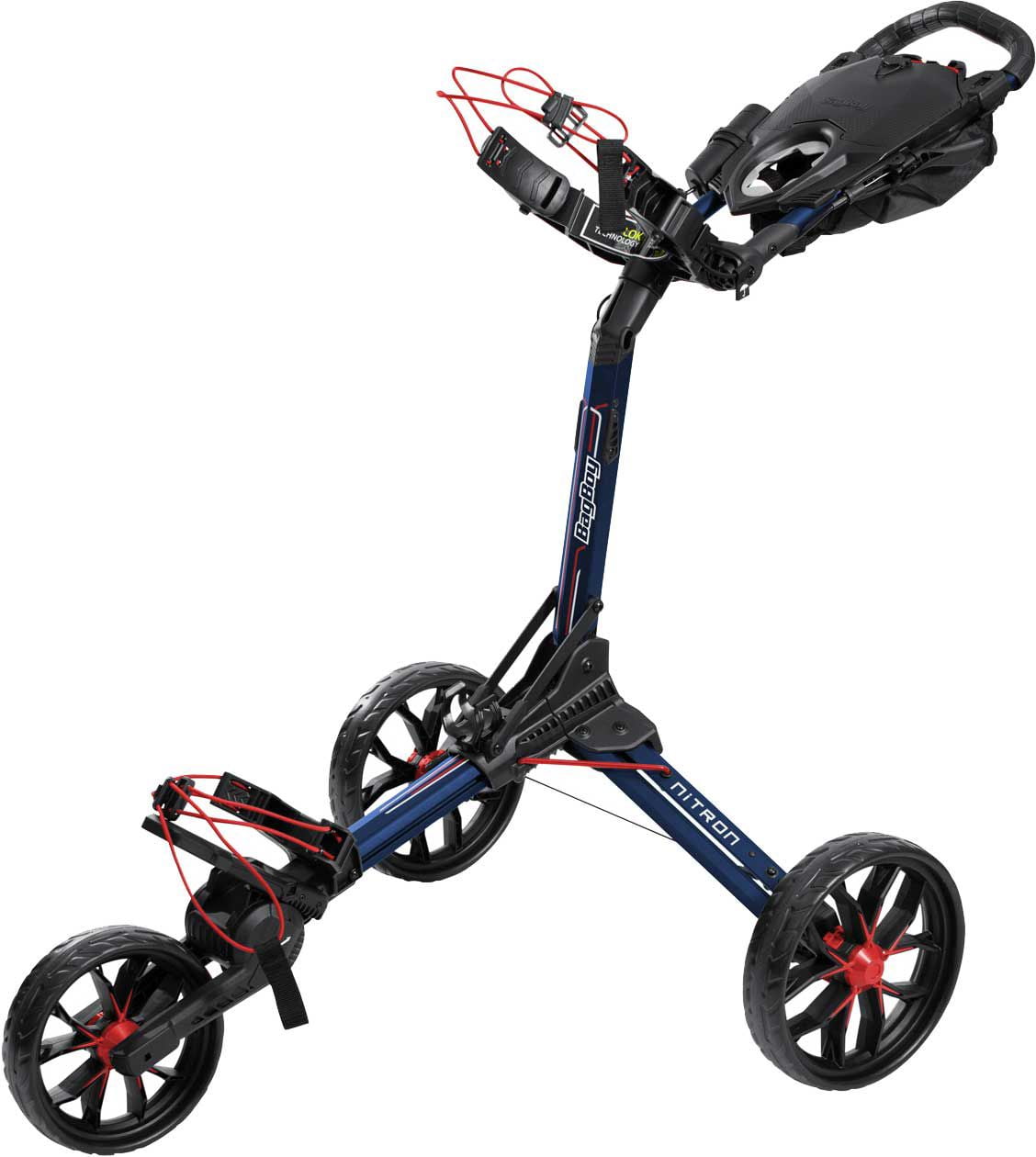 NEW Bag Boy Nitron Navy/Red Golf Push Cart w/ Auto Open Technology