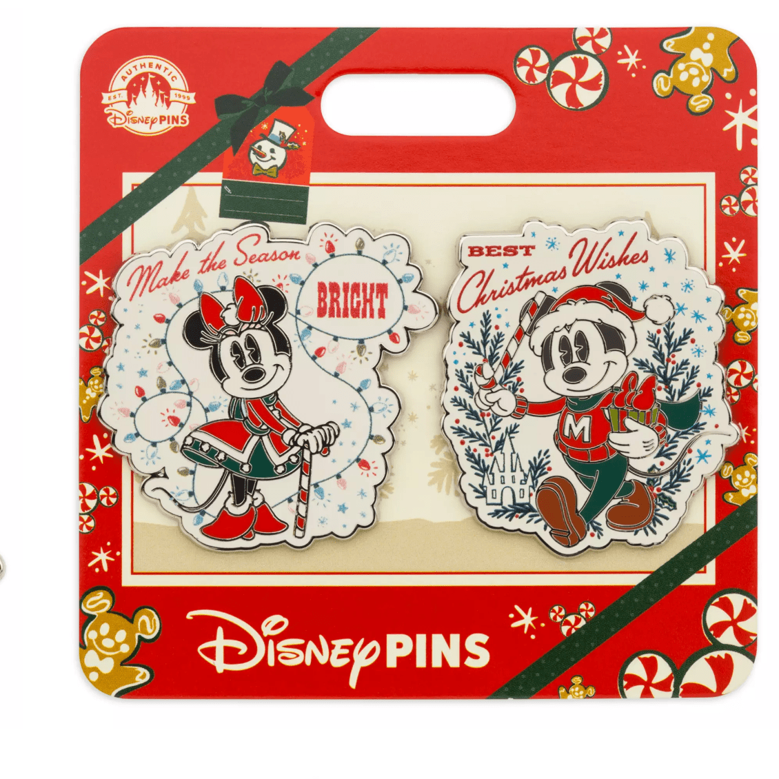 Disney Mickey and Minnie Make the Season Bright Holiday Pin Set New
