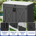 thumbnail image 2 of ModFusion 4x2x3 ft Resin Storage Shed with Lockable Door, 35 Cu ft, Resin Double Handle, Floor,  Horizontal Deck, Waterproof Garden Box, Dark Gray, 2 of 12
