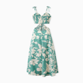 thumbnail image 4 of PatPat Family Matching Leaf Print Green Short-sleeve Shirt or Sling Shirred Dress Set, 4 of 6