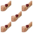 thumbnail image 3 of relayinert Fleur de Poignet Réaliste de Demoiselle d'Honneur pour Ensemble de Mariage Rouge Vin 7*7 5ensemble, 3 of 6