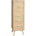 thumbnail image 7 of Finnhomy Rattan Tall Dresser with 6 Drawers, Natural, 7 of 7