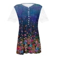 thumbnail image 5 of DPTALR Femmes V-Cou Imprimé Floral T- Dentelle Chemisiers Féminins Confortables Tops, 5 of 5