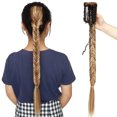 thumbnail image 2 of SEGO Long Fishtail Braid Ponytail Clip in Hair Extensions as Human Claw Jaw Braiding Ponytail Hairpiece, 2 of 6