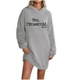 thumbnail image 2 of Sakmal Thickened Winter Moomoo Womens Comfy Gray Warm Short Sleepshirt Letter Print Long Sleeve Nightgowns for Women, 2 of 5