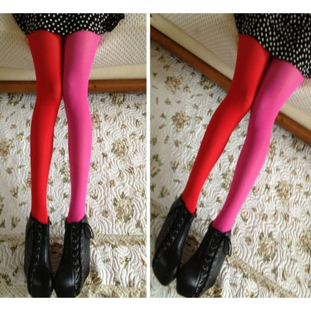 Fashion Women Patchwork Footed Tights Stretchy Pantyhose Stockings