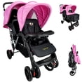 thumbnail image 1 of Carriola gemelar para bebé THE BABY SHOP Rosa Plegable Reclinable, 1 of 8