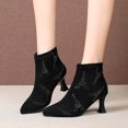 thumbnail image 3 of NECHOLOGY Botas Mujer Adulto Femenino Zapatos Botines para mujer Botas de invierno de tacón sexy de cuero de diseñador de Italia para mujer Tacón grueso (Black, 6.50), 3 of 7