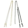 thumbnail image 1 of KAKOWELY Glasses Chain 2Pcs Adjustable Glasses Chain Neck Spectacles Chain Eyeglass Rope (Golden,Black)29.53"X0.2"X0.2", 1 of 4