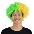 thumbnail image 1 of Qarigey Payaso peluca pelo Navidad pelos sintéticos aficionados al fútbol multiusos multicolor Headwearing disfraz divertido Cuidado del cabello Brasil Tamaño libre Qarigey CE015200-01, 1 of 6