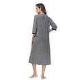 thumbnail image 2 of Robes for Women: Syphoria Zip Up Front Summer Robe for Women, 3/4 Sleeves Lightweight Housecoat with Pockets, 2 of 5