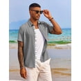 thumbnail image 2 of COOFANDY Men's Beach Shirts Short Sleeve Casual Shirt Summer Hawaiian Linen Shirts, 2 of 6