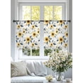 thumbnail image 5 of Sheer Curtains 45 Inches Long, Spring Floral Vintage Summer Botanical Light Filtering Window Curtains for Living Room/Bedroom, Sunflower Rod Pocket Voile Sheer Curtain Drapes, 52"W x 45"L, 2 Panels, 5 of 9