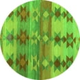 thumbnail image 1 of Ahgly Company Indoor Round Southwestern Green Country Area Rugs, 6' Round, 1 of 1