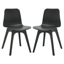 SAFAVIEH Couture Damiano Classic PP Solid Dining Side Chair, Black (Set of 2)