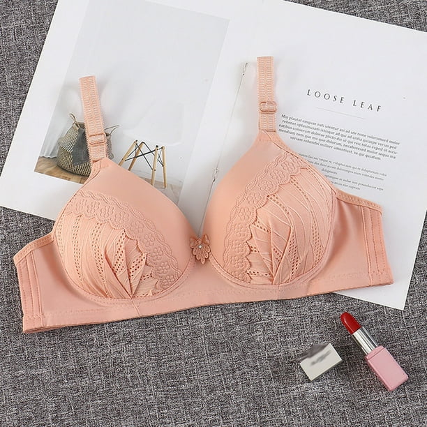 Womens Bras Wireless Bras Push Up Breathable Clearance Woman's Solid Color  Comfortable Hollow Out Perspective Bra Underwear No Rims 