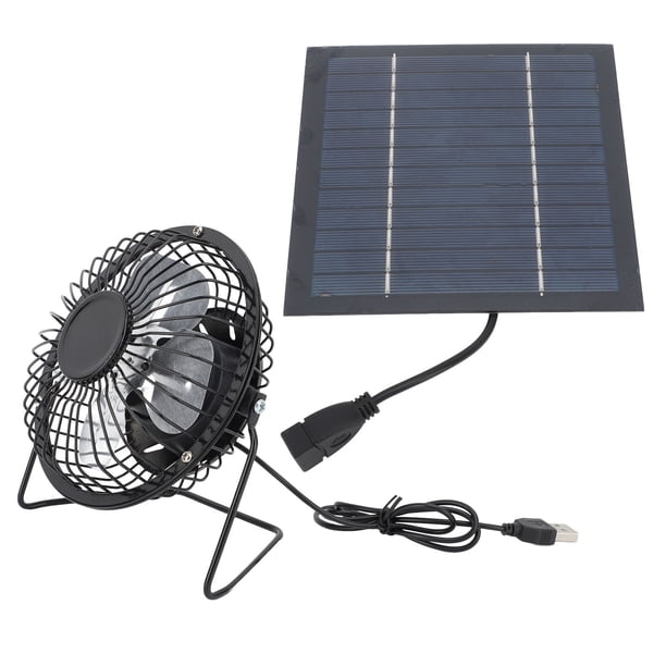 Ventilador Solar Al Aire Libre, Control de Velocidad Adaptable Del Ventilador de Panel Solar 5W PAR Dog House