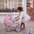 thumbnail image 6 of JC Toys  Up to 18 in. Berenguer Boutique Deluxe Foldable Stroller with Canopy & Removable Carry Basket, Pink, 6 of 7