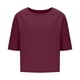 thumbnail image 4 of Vestidos Casuales Para Mujer, Blusas De Mujer De Moda Blusas casuales lisas para mujer, blusa de verano de moda con cuello redondo y mangas 3/4, 4 of 6