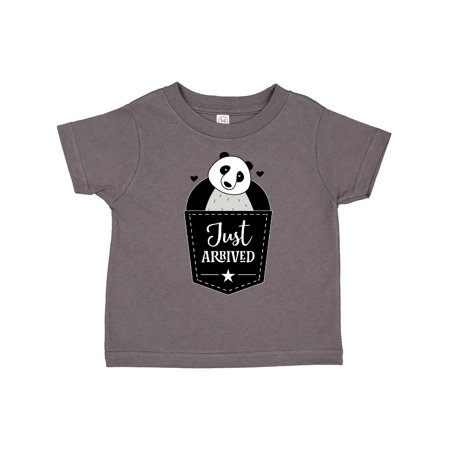 

Inktastic Just Arrived Panda Bear New Baby Gift Toddler Boy or Toddler Girl T-Shirt