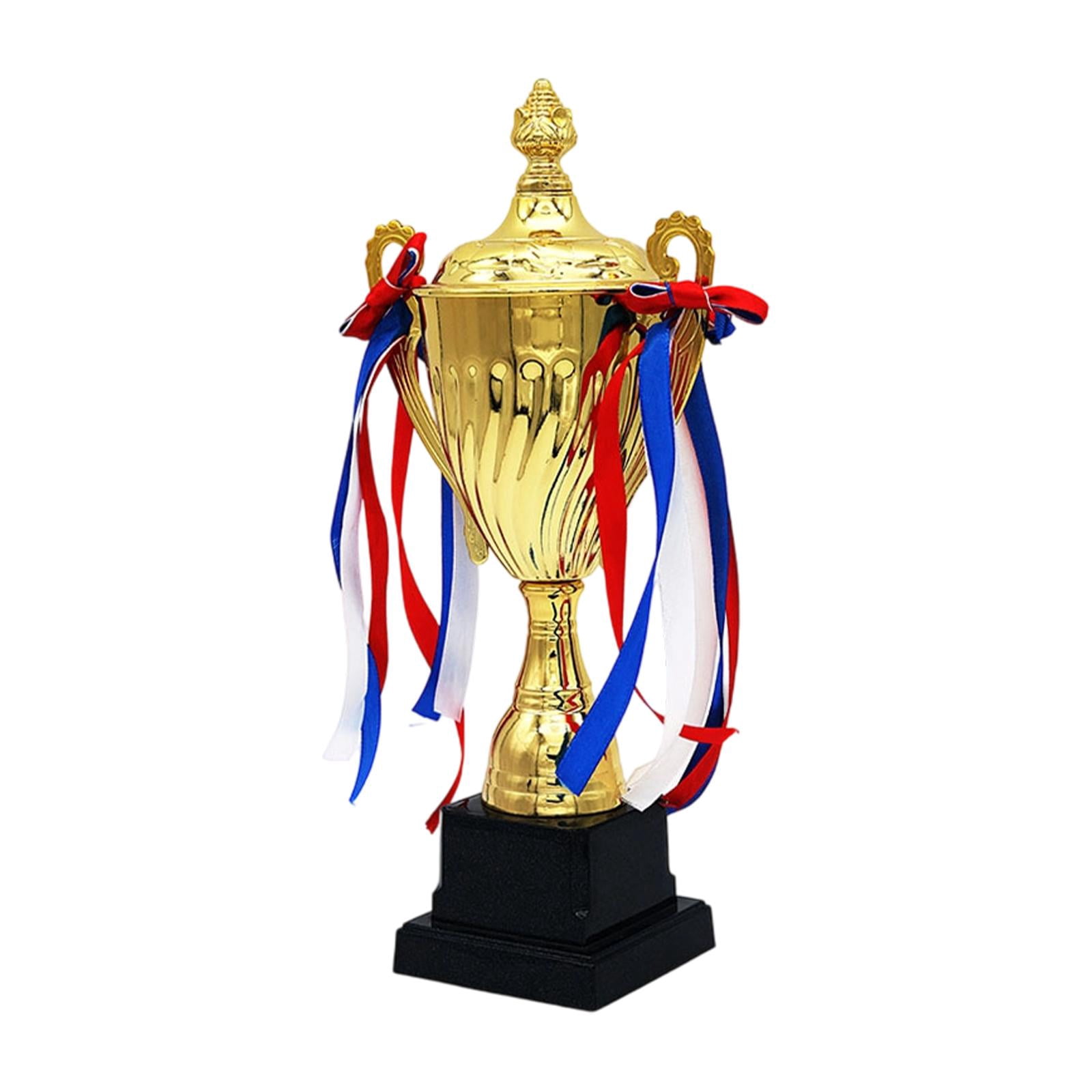 Award Trophy Soccer Cup Metal Ribbon Decor for Kids Adults School Sports Competition Ceremony