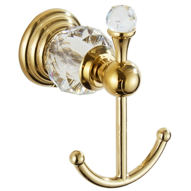 BRIGHTFUFU Gancho para toalla de baño, gancho de cristal decorativo, colgador de toalla de mano resistente, gancho de pared para bata