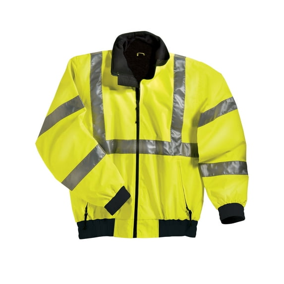 Tri-Mountain District 8830 Safety Jacket with reflective tape, 6X-Large Tall, Lime Green/Black