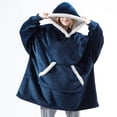 thumbnail image 2 of Sudaderas con capucha de invierno para hombre y mujer, sudadera cálida de gran tamaño, manta gigante de lana con mangas, ropa de descanso para fiesta en casa y Navidad, 2 of 4