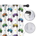 thumbnail image 4 of Blackout Kids Curtains,White Star Monster Cartoon Trucks Pattern Childrens Insulated Curtains Set Of 2,Bedroom Essentials,Toddler Room Decor 52"x84", 4 of 5
