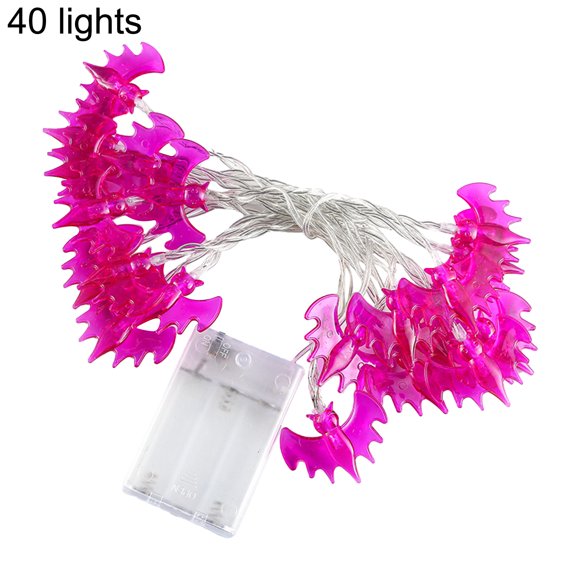 Opolski String Light Bat Shape Battery Operated 20/40 LEDs Halloween Fairy Lamp Party Decoration for Indoor