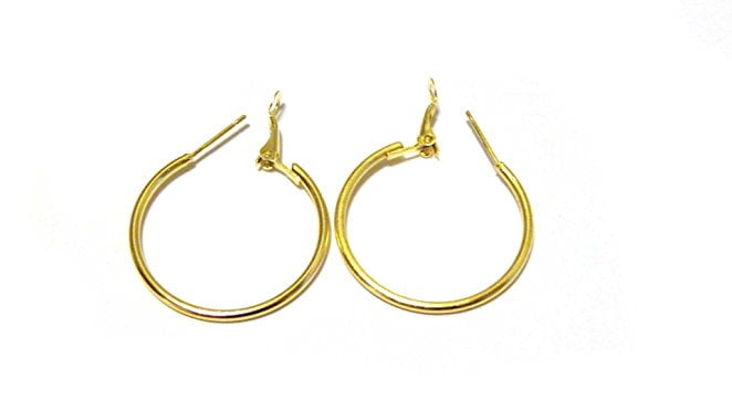 25 mm round Vine Braid Tubing w/ High Polish Finish 1 10K Gold Snap-Post Italian Hoop Earrings