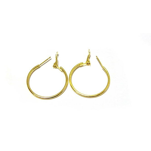 Divas Diggables Small Hoop Earrings Gold tone Hoop Earrings 1 inch Hoop Earrings