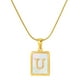 thumbnail image 1 of Cadena de hueso de serpiente de acero inoxidable, collar de 26 letras, colgante de letra mayúscula de concha cuadrada de estilo europeo y americano para mujer ins, 1 of 6