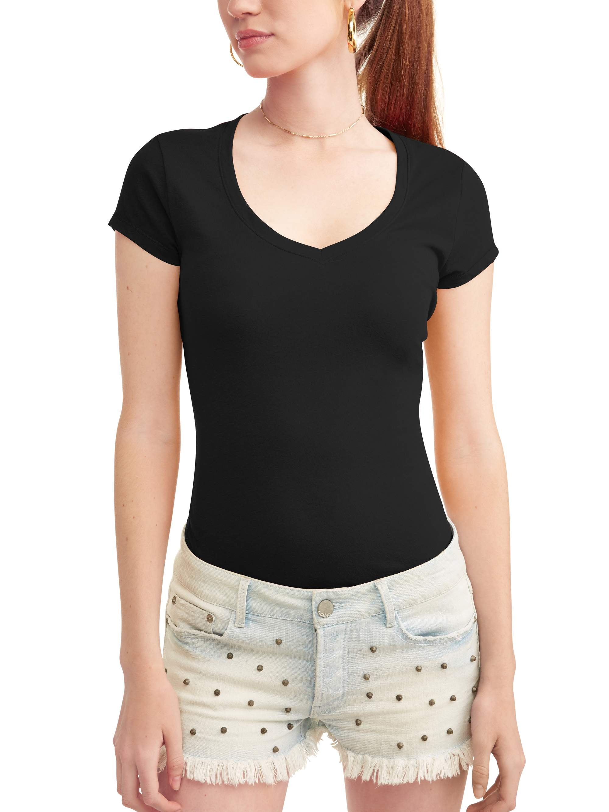 Juniors' Everyday VNeck Short Sleeve TShirt