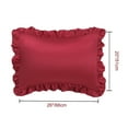 thumbnail image 3 of Unique Bargains 4-Piece Satin Ruffled Edge Pillow Shams, Standard, Burgundy, 3 of 7