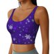 thumbnail image 2 of Balery Dark Purple Snowflakes Sujetadores deportivos con espalda cruzada para mujer, acolchados, sin costuras, de alto impacto, ideales para yoga, gimnasio, entrenamiento y fitness.-XX-Large, 2 of 8