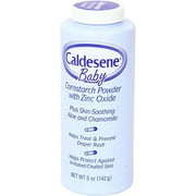 Caldesene Cornstarch Baby Powder with Zinc Oxide, Talc-Free Baby Powder, 5 Oz (2 Pack)